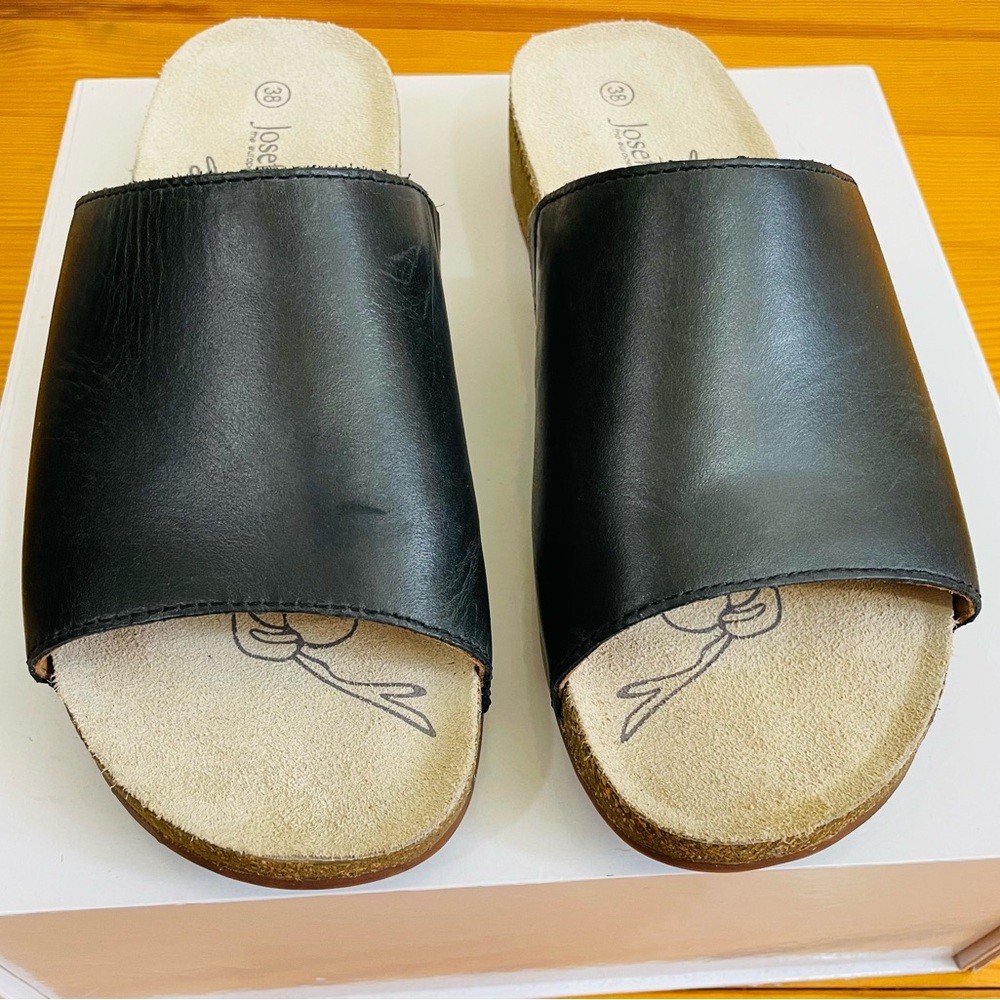 Josef Seibel Tonga 51 Black Leather Sandals - Picture 4 of 13